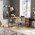 Pikkukuva 3 / 7: Rootz-toimistopöytä kaapilla - Vintage Industrial Desk - Puinen säilytysyksikkö - Lastulevy ja teräs - 137cm x 150cm x 75cm.