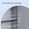 Miniatyrbillede 4 af 5: Rootz Mirror Cabinet - Badeværelsesskab - Vægskab - Rumbesparelsesopbevaring - 13 x 56,5 x 58,5 cm - Grå MDF