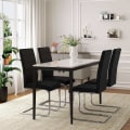 Miniatyrbild 2 av 10: Rootz modern matstolsset - Snygga sittplatser - Bekväma stolar - Slitstark design - konstläder och metall - 41 cm x 100 cm x 55,5 cm