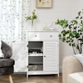 Miniatyrbillede 2 af 7: Rootz Badeværelsesskab - Vaskeskab - Opbevaringsskab - Skab - Badeværelsesskab med lameldøre - Mat hvid - 60 x 30 x 80 cm