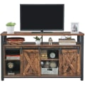 Miniatyrbillede 4 af 8: Rootz tv-møbel - tv-skab - 2 skydedøre - op til 60 tommer - 135 x 40 x 76 cm - Justerbare hylder - Industriel - Brun - Sort
