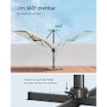 Miniatyrbillede 3 af 8: Rootz Parasol - Justerbar vippevinkel - Beige - Paraply - Cantilever - Solskærm - 200 g/m² polyester - 360° rotation - UV-beskyttelse - 2,5m x 3m