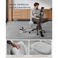 Miniatyrbillede 3 af 6: Rootz kontorstol med bred sæde - Grå stol - Ergonomisk stol - Stålstel - Bomuld-hør-blanding - Justerbar højde - 70 cm x 70 cm x (82-90) cm