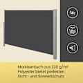 Miniatyrbillede 3 af 5: Rootz Side Awnle - Udtrækkelig Sun Shade - Privatlivsskærm - Rust Resistant - 200 cm x 300 cm - Ideel til udendørs & poolside