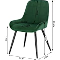 Miniatyrbild 3 av 7: Rootz matstolsset - Stoppade stolar - Köksstol - Sammetsöverdrag - Ergonomisk design - 38cm x 43cm - 81,5cm x 47cm - Lastkapacitet 120kg