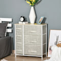 Miniatyrbillede 3 af 6: Rootz kommode - Skænk - 7 skuffer - Moderne design - Spånplade - Ikke-vævet stof - Lysegrå - 63,5 cm x 30 cm x 71 cm