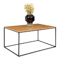 Miniatyrbild 1 av 5: Rootz Vita soffbord - Slank mittstycke - Modernt bord - Oak -Look Finish - Stabil metallram - 60 cm x 90 cm x 45 cm
