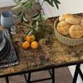 Miniatyrbillede 4 af 7: Rootz barbord med 2 stole - Industrielt design - Sæt med 2 barstole med bord - 3 stykker - Brun + Sort - 105L x 40W x 90H cm