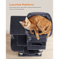 Miniatyrbild 5 av 10: Rootz Cat-skrapstolpe - Kattträd - Kattklätterställning - Spånskivakonstruktion - 45cm x 35cm x 112cm - Rökgrå - Plyschöverdrag - Sisalrep - Robust de