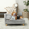 Miniatyrbild 2 av 11: Rootz Dog Sofa - Pet Couch - Caninsäte - Mjuk plyschkomfort - 70 x 42,5 x 38,5 cm grå