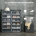 Miniatyrbillede 4 af 10: Rootz Shoe Rack - Storage Organizer - Shoe Shelf - Modular Design - Holder 24 par - 94 cm x 37 cm x 108 cm