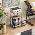 Miniatyrbillede 8 af 11: Rootz 3 -niveau Printerstativ - Mobilprintertabel - Justerbar printerholder - Højde Justerbar - 39 cm x 34,5 cm x 72,5/81,5 cm