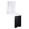 Miniatyrbillede 1 af 6: Rootz Wall Skrivebord - Foldbar Bordplade - Vægbord - 5 Rum - Pladsbesparende - Sort+ Hvid - 60x94,5x147cm