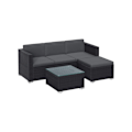 Miniatyrbillede 1 af 8: Rootz 4-delt havemøbelsæt - Udendørs sofa - Fodskammel - Sofabord - PE polyrattan - VFT polstring - 60cm x 173cm x 66cm
