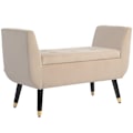 Miniatyrbillede 10 af 11: Rootz polstret opbevaringsbænk - fløjl osmannisk - polstret sæde - vintage glamour - 107 x 42 x 65 cm
