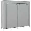 Pikkukuva 1 / 7: Rootz-vaatekaappi - Kangaskaappi - Ovet - 2 vaatetankoa - 10 lokeroa - Vilesstoff - Teräs - Harmaa - 166L x 42,5L x 169,5K cm
