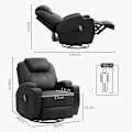 Miniatyrbillede 3 af 10: Rootz Massage Hvilestol - TV Lænestol - Kunstlæder - Ultimate Comfort - 89L x 99W x 106H cm
