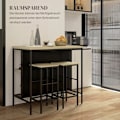Miniatyrbillede 6 af 10: Rootz 3-delt barbordssæt - barstole - pubbord - pletbestandigt - pladsbesparende - stålstel - 100W x 60D x 95H cm (Bord), 32W x 32D x 68H cm (skammel)