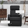 Miniatyrbillede 4 af 10: Rootz Hvilestol - Tv-stol - Biografstol - Kabelhåndtag til fuld liggende stilling - Luksuriøse polstrede armlæn - Linned-polyesterstof - Robust stålko