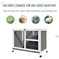 Pikkukuva 4 / 11: Rootz Rabbit Hutch kaksikerroksinen - harmaa - kuusipuu, lasi, vatsa - 36,02 cm x 20,98 cm x 28,74 cm