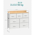 Miniatyrbillede 7 af 9: Rootz White Oak kommode - Soveværelsesorganisering - Opbevaringsskuffer - Spånplade - 28,5 cm x 98 cm x 85 cm