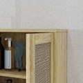 Miniatyrbillede 4 af 6: Rootz Wall Mount Badeværelse Skab - Vægskabinet - Boho -opbevaring - Fugtbestandig rottingdøre - 59 cm x 20 cm x 66,5 cm - Brun