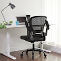 Miniatyrbillede 2 af 7: Rootz Kontorstol - Kontorstol med opklappelige armlæn - Ergonomisk kontorstol - Mesh-kontorstol - Arbejdskontorstol - Drejelig kontorstol - Computerst