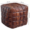 Pikkukuva 2 / 4: Rootz Pouf - Kuutio - Nahkapussi - Ruskea - Tikattu - Nahka - 41 x 39 x 39