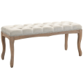 Miniatyrbillede 1 af 5: Rootz bænk - polstret bænk - brystbænk - skobænk - vintage sengebænk - beige - 110 x 40 x 48 cm
