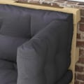Pikkukuva 5 / 8: Rootz Garden Istuintyynyt - Puutarhakalusteet - Säänkestävä - Napin tikkaus - Selkätyyny - Sivutyyny - Polyesteri - Tummanharmaa - 120cm x 80cm x 12cm