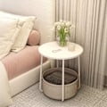 Pikkukuva 2 / 4: Rootz Pyöreä sivupöytä - Pieni sohvapöytä - Compact Table - Helppo säilytys - 45 cm D x 50 cm H