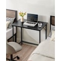 Miniatyrbillede 8 af 8: Rootz Sort skrivebord - Studiebord - Skrivebord - Spånplade og stål - Letvægts - Nem montering - Moderne design - 50 cm x 80 cm x 76 cm