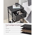 Miniatyrbillede 4 af 9: Rootz Sengebord - Natbord - Endebord - Spånplade stål ikke-vævet stof - 28cm x 38cm x 61cm - Sort - Letvægts - Robust konstruktion - Nem montering