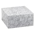 Miniatyrbillede 7 af 7: Rootz sofabord 60x30x60 cm højglans med hvid marmorlook - Design stuebord Terning firkantet - Lounge sidebord kubeform