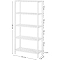 Miniatyrbillede 3 af 8: Rootz Badeværelsesskab - Opbevaringsskab - 5 niveauer - Bambus - Højdejusterbar - Hvid - 60 x 26 x 130 cm