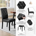 Miniatyrbillede 5 af 8: Rootz Spisestuestole - Højryggede stole - Imiteret læderstole - Ergonomisk design, nem vedligeholdelse, robust bygning - 44cm x 99cm x 59cm