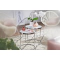 Miniatyrbillede 5 af 7: Rootz design sidebord rundt Ø 50-42 cm - 2 stk hvid sølv med glasplade - Stuebord sæt af 2 - Nesting bord mælkeglas - sofabord