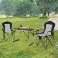 Miniatyrbild 4 av 6: Rootz Ultralight Folding Chair - Bärbar campingstol - Uteservering - Slitstarkt 600D Oxford-tyg - Bekvämt högt ryggstöd - Enkel förvaring med mugghåll