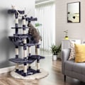 Miniatyrbillede 3 af 6: Rootz Cat-kradsestolpe - Big Cat Tree - Cat Tower på flere niveauer - Plysbetræk - 50 cm x 50 cm x 164 cm