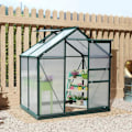 Miniatyrbillede 10 af 10: Rootz Drivhus - Walk-in Mini Drivhus - Med Ovenlys - Aluminiumslegering/PC Board - Mørkegrøn - 1,9x1,3x2 m