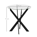 Miniatyrbillede 3 af 10: Rootz Modern Glass -Egg Table - Spisebord - Køkkenbord - Skrab -resistent - 70 cm diameter x 75 cm højde