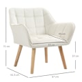 Miniatyrbillede 3 af 10: Rootz Scandinavian Style Lounge Chair - Læsestol - Fløjlspolstret stol - Moderne Design - Tyk polstring - 67cm x 61,5cm x 71cm
