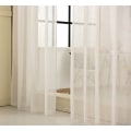 Miniatyrbild 3 av 7: Rootz Set med 2 transparenta gardiner - Skira voiledraperier - Krämgardiner i linne-look - Högkvalitativt material, perfekt ljusfiltrering, enkelt und