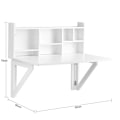 Miniatyrbillede 5 af 10: Rootz vægmonteret klapbord - Spisebord - Skab med hylder - Justerbar opbevaring - Pladsbesparende design - Nem montering - Hvid - 90cm x 78cm x 60cm