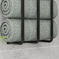 Miniatyrbillede 9 af 10: Rootz vægmonteret håndklædestang - Håndklædeholder - Håndklædeholder - Lodret design - Pladsbesparende - Holdbart metal - Sort finish - 21 cm x 12 cm