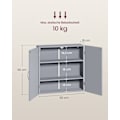 Miniatyrbillede 6 af 7: Rootz Dove Grey Badeværelsesskab - Opbevaringsorganisering - MDF møbel - 18cm x 60cm x 60cm - Letvægts - Nem montering