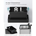 Miniatyrbild 7 av 9: Rootz Metallic Silver papperskorg - Stålbehållare - PP-plasthink - ABS-bas - 25,8 cm x 15,2 cm x 32 cm - 8L Kapacitet