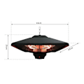 Miniatyrbillede 6 af 7: Rootz Ceiling Heater - Radiant Heater - LED Lighting - Remote Control - 2000w - 43x43x25cm