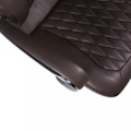 Miniatyrbild 7 av 7: Rootz Executive Chair - Diamantdesign - Äkta läder - Armstöd i aluminium - Ergonomiska - Andas - Brun/Silver - 126-136cm x 67cm x 45cm