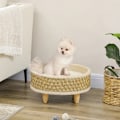 Miniatyrbillede 2 af 5: Rootz kæledyrsseng til katte og hunde - Havgræs - Vaskbar pude - Beige + Khaki - Naturlig - 48 cm x 48 cm x 24,5 cm